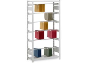 4255750416663 - Pendelhefter-Regal doppelseitig Stecksystem T-Profil Grundregal HxBxT 235x100x80cm 7 Ebenen Fachlast 40kg Pendelsystem Elba Leitz Verzinkt - Verzinkt