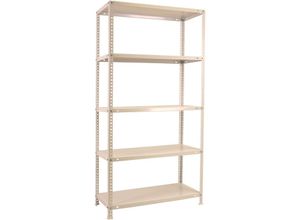 4255750424965 - Proregal-zertifizierte Qualitätsprodukte - Schraubregal panda tall HxBxT 200x90x40cm 6 Fachböden Fachlast 100kg Weiß - Weiß