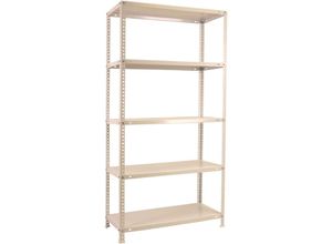 4255750425191 - Proregal-zertifizierte Qualitätsprodukte - Schraubregal panda tall HxBxT 200x100x30cm 5 Fachböden Fachlast 100kg Weiß - Weiß