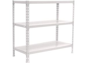 4255750430553 - PROREGAL Schwerlastregal BABY METAL SHARK 90x100x40cm Weiß - Weiß