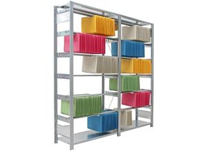 4255750438023 - Pendelhefter-Regal FALKE Stecksystem Grundregal HxBxT 232x101x35cm 7 Ebenen Pendelsystem Elba Leitz Verzinkt - Verzinkt