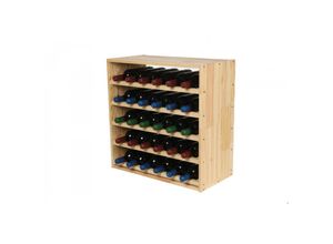 4255750479873 - PROREGAL Modulares Weinregal VINCELLAR MOD HxBxT 60x60x30cm Schräg Modul für 18 Flaschen Massives Kiefernholz Braun geölt - Braun