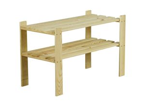 4255750481784 - PROREGAL Holzregal PINEPEAK HxBxT 50x170x38cm 2 Fachboden 12cm dickes Kiefernholz Natur