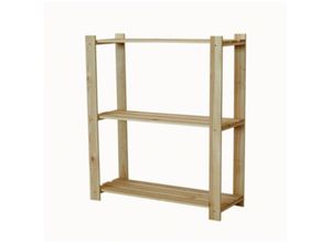 4255750481913 - PROREGAL Holzregal PINEPEAK HxBxT 90x80x28cm 3 Fachboden 12cm dickes Kiefernholz Braun - Braun