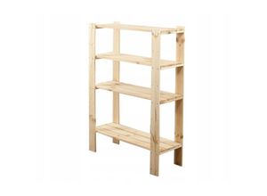 4255750482484 - PROREGAL Holzregal WOODLAND HxBxT 115x80x30cm Fachlast 120kg 4 Fachboden Kiefernholz Natur