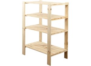 4255750482569 - PROREGAL Holzregal WOODLAND HxBxT 1664x80x50cm Fachlast 120kg 5 Fachboden Kiefernholz Natur - Natur