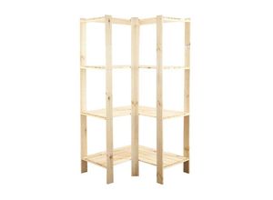 4255750482712 - PROREGAL Eckregal WOODLAND HxBxT 1664x85x50cm Fachlast 120kg 5 Fachboden Kiefernholz Natur - Natur