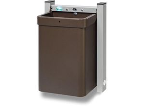 4255750486406 - PROREGAL Robuster Abfallsammler 1-Fach mit Wandhalterung 15 Liter HxBxT 425x31x23cm Verzinkter Stahl Braun