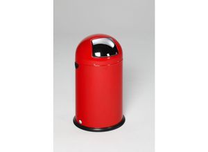 4255750489162 - PROREGAL Klassischer Abfallsammler mit Einwurfklappe & Inneneinsatz 22 Liter HxBxT 64x40x40cm Verzinkter Stahl Rot