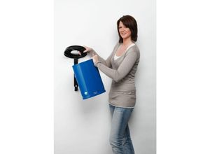 4255750490212 - PROREGAL Robuster Papierkorb mit Wandhalterung 15 Liter HxBxT 39x25x25cm Verzinkter Stahl Blau