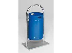 4255750494531 - PROREGAL Robuster Rohrbogenständer für Abfälle mit Bodenplatte 60 Liter HxBxT 110x60x40cm Verzinkter Stahl Grün