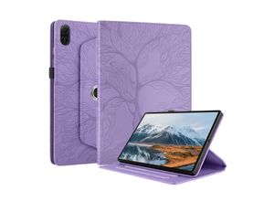 4255785142896 - Für Honor Pad X8a 11 Zoll 360 Grad Baum Motiv Kunstleder Tasche Lila