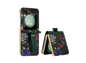 4255785155285 - Für Samsung Galaxy Z Flip6 Full Cover Hülle Handschlaufe + Schutz Glas