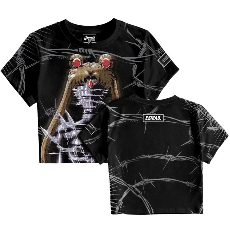 4255788305540 - Moon Maiden (Custom) - Crop T-Shirt (200GSM) T-Shirt schwarz in XS 4255788305540 - Moon Maiden (Custom) - Crop T-Shirt (200GSM) T-Shirt schwarz in XS