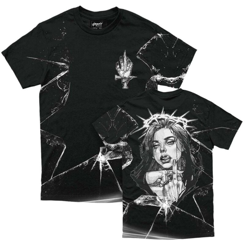 4255788309609 - Middle Finger Up - Customized Regular T-Shirt 200GSM T-Shirt multicolor in XXL