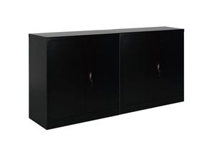 4255803501414 - Mega Deal 2x Flügeltürenschrank ELEPHANT HxBxT 90x90x40cm 2 Fachböden Schwarz - Schwarz