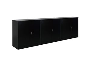 4255803501421 - Mega Deal 3x Flügeltürenschrank ELEPHANT HxBxT 90x90x40cm 2 Fachböden Schwarz - Schwarz