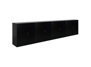 4255803501438 - Mega Deal 4x Flügeltürenschrank ELEPHANT HxBxT 90x90x40cm 2 Fachböden Schwarz - Schwarz