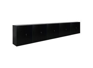 4255803501445 - Mega Deal 5x Flügeltürenschrank ELEPHANT HxBxT 90x90x40cm 2 Fachböden Schwarz - Schwarz