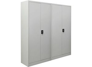 4255803501452 - Mega Deal 2x Flügeltürenschrank ELEPHANT HxBxT 185x90x40cm 4 Fachböden Lichtgrau - Lichtgrau