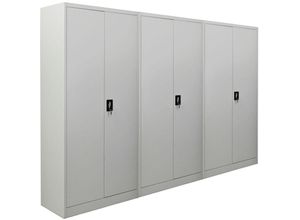 4255803501469 - Mega Deal 3x Flügeltürenschrank ELEPHANT HxBxT 185x90x40cm 4 Fachböden Lichtgrau - Lichtgrau