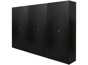 4255803501506 - Mega Deal 3x Flügeltürenschrank ELEPHANT HxBxT 185x90x40cm 4 Fachböden Schwarz - Schwarz