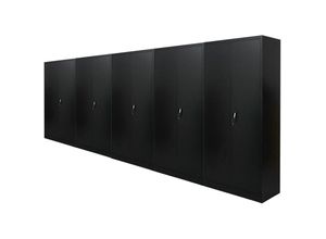 4255803501520 - Mega Deal 5x Flügeltürenschrank ELEPHANT HxBxT 185x90x40cm 4 Fachböden Schwarz - Schwarz