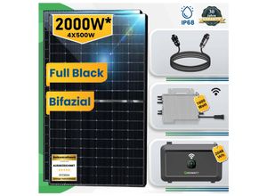 4255813302131 - Epp 2000W Balkonkraftwerk mit Speicher Komplettset Bifaziale Photovoltaik Solaranlage mit DEYE 1600W WIFI Wechselrichter Smart Mini PV Anlage