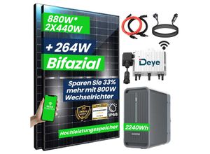 4255813304845 - Epp 880W 800W Balkonkraftwerk mit Speicher Komplettset 224 kWh Marstek B2500-D Speicher mit DEYE 800W WIFI Wechselrichter Smart Mini Anlage