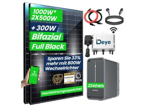 4255813304968 - Epp 1000W 800W Balkonkraftwerk mit Speicher Komplettset 224 kWh Marstek B2500-D Speicher mit DEYE 800W WIFI Wechselrichter Smart Mini Anlage