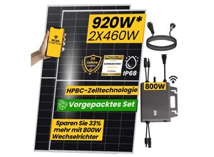 4255813308973 - Epp 920W 800W Balkonkraftwerk Komplettset TSUN 800W WIFI Wechselrichter Photovoltaik Solaranlage