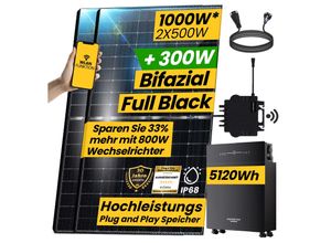 4255813314431 - Epp 1000W Balkonkraftwerk mit Speicher 5 kWh AC gekoppelt NEO 800W Wechselrichter