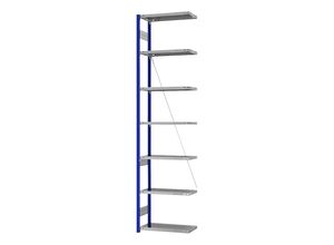 4255821500826 - eurokraft pro Lager-Steckregal RAL 5010 Bauart leicht Regalhöhe 3000 mm B 750 mm Bodentiefe 300 mm Anbauregal