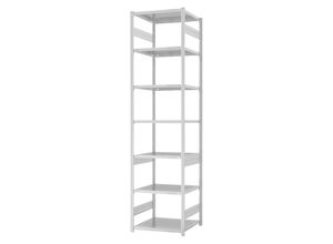 4255821502707 - eurokraft pro Lager-Steckregal RAL 7035 Bauart leicht Regalhöhe 3000 mm doppelseitig Bodentiefe 600 mm Grundregal