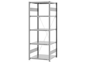 4255821503940 - eurokraft pro Lager-Steckregal verzinkt Bauart mittelschwer Regalhöhe 2000 mm einseitig Bodentiefe 600 mm Grundregal