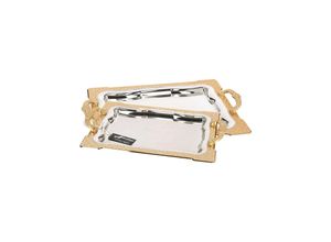 4255829530665 - 2er-Set Serviertabletts aus hochwertigem 18 10 Edelstahl