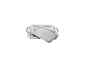4255829564073 - 2-teiliges Serviertablett aus hochwertigem 18 10 Edelstahl 4255829564073 - 2-teiliges Serviertablett aus hochwertigem 18 10 Edelstahl
