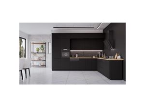 4255832101081 - Winkelküche SIENA 350x290 cm Küchenzeile Eckküche Küche Schwarz matt XL Stauraum