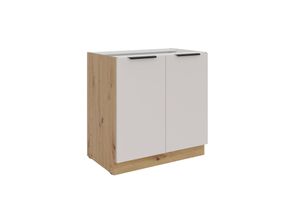 4255832102231 - Küchen Unterschrank 80 cm Küche SOLANO Kaschmir beige Küchenzeile Küchenblock