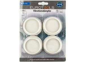 4260006469768 - Schwingungsdämpfer Vibrationsdämpfer für Spül - und Waschmaschine 4-er Set weiß EUROTOOLS