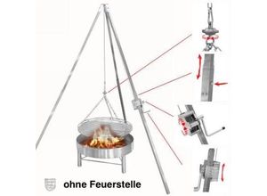 4260018290244 - Schneider Grillgeräte GmbH & CoKG Feuerstelle Schneider Edelstahl Dreibeingrill