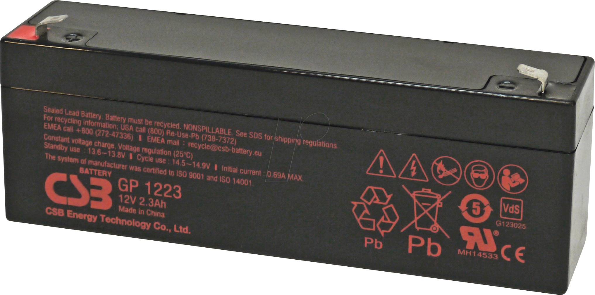 4260030444663 - GP1223 - Blei-Vlies-Akku 12 V 23 Ah Standby USV
