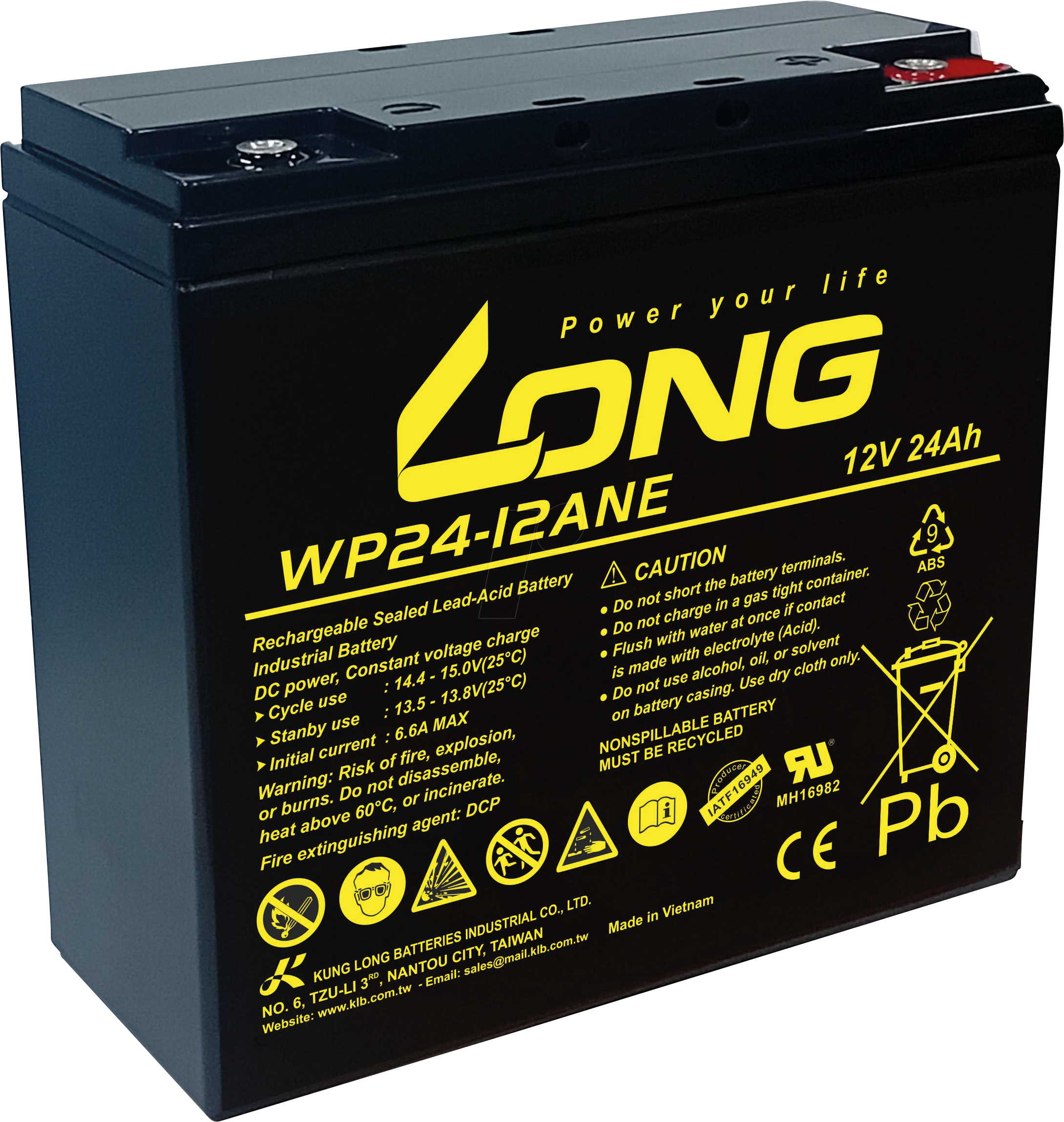 4260030444687 - WP 24-12ANE - Blei-Vlies-Akku 12 V 24 Ah zyklenfest 4260030444687 - WP 24-12ANE - Blei-Vlies-Akku 12 V 24 Ah zyklenfest
