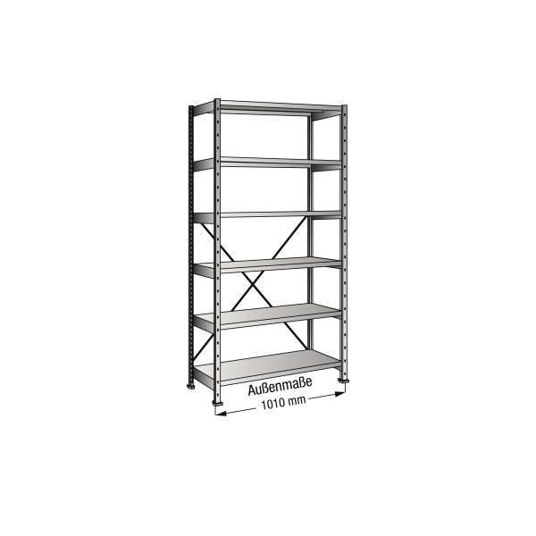 4260035211710 - Industrie- und Lagersteckregal Bodenbreite 1000 mm 6 Böden Grundfeld mit Tiefe 500 mm