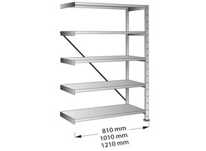 4260035214445 - CLEANA-Steckregal Anbauregal Bodenbreite 800 mm 5 Böden Bodentiefe 700 mm Fachlast 330 kg