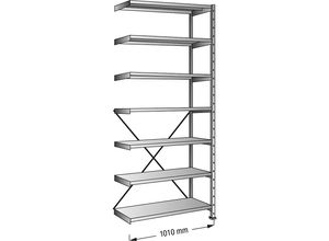 4260035216432 - Steckregal verzinkt 7 Böden Höhe 2640 mm Bodenbreite 1000 mm Tiefe 300 mm Anbauregal