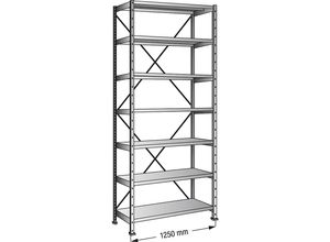 4260035219440 - Steckregal verzinkt 7 Böden Höhe 2640 mm Bodenbreite 1200 mm Tiefe 800 mm Grundregal 4260035219440 - Steckregal verzinkt 7 Böden Höhe 2640 mm Bodenbreite 1200 mm Tiefe 800 mm Grundregal