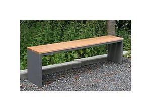 4260054775002 - Parkbank Edelstahl Garapaholz witterungsbeständig B 2000 x T 300 x H 400 mm moonstone-grau 4260054775002 - Parkbank Edelstahl Garapaholz witterungsbeständig B 2000 x T 300 x H 400 mm moonstone-grau