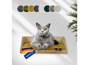 4260056116575 - Wandmulde geflammt + Kissen mit Füllung Samt fresh senf