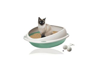 4260056117640 - Katzentoilette Shuttle rosa + Spielkugel 2er-Set